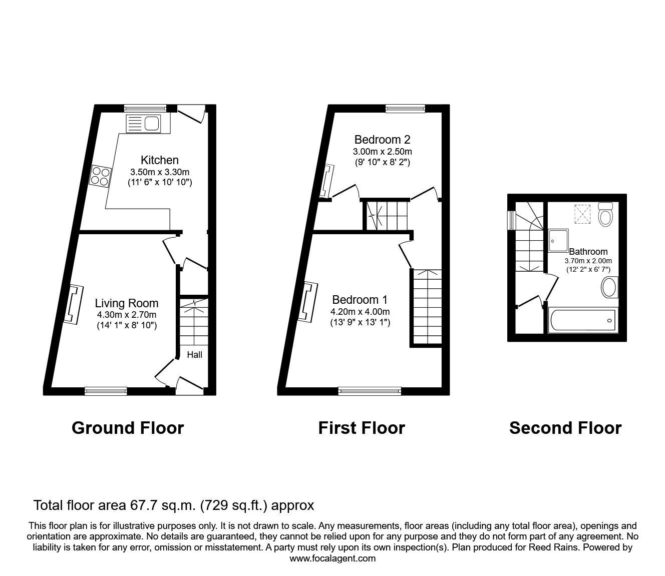 Floorplan of 2 bedroom End Terrace House to rent, Acomb Road, York, North Yorkshire, YO24