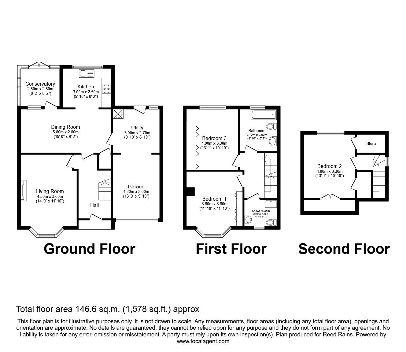 Floorplan of 3 bedroom Semi Detached House for sale, Nursery Gardens, York, North Yorkshire, YO10