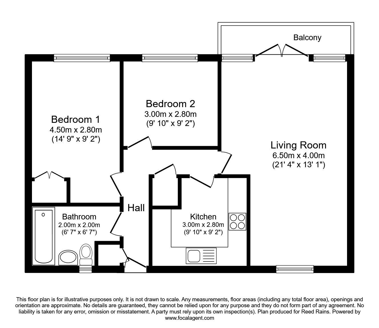 Floorplan of 2 bedroom  Flat to rent, Coppergate Walk, York, YO1