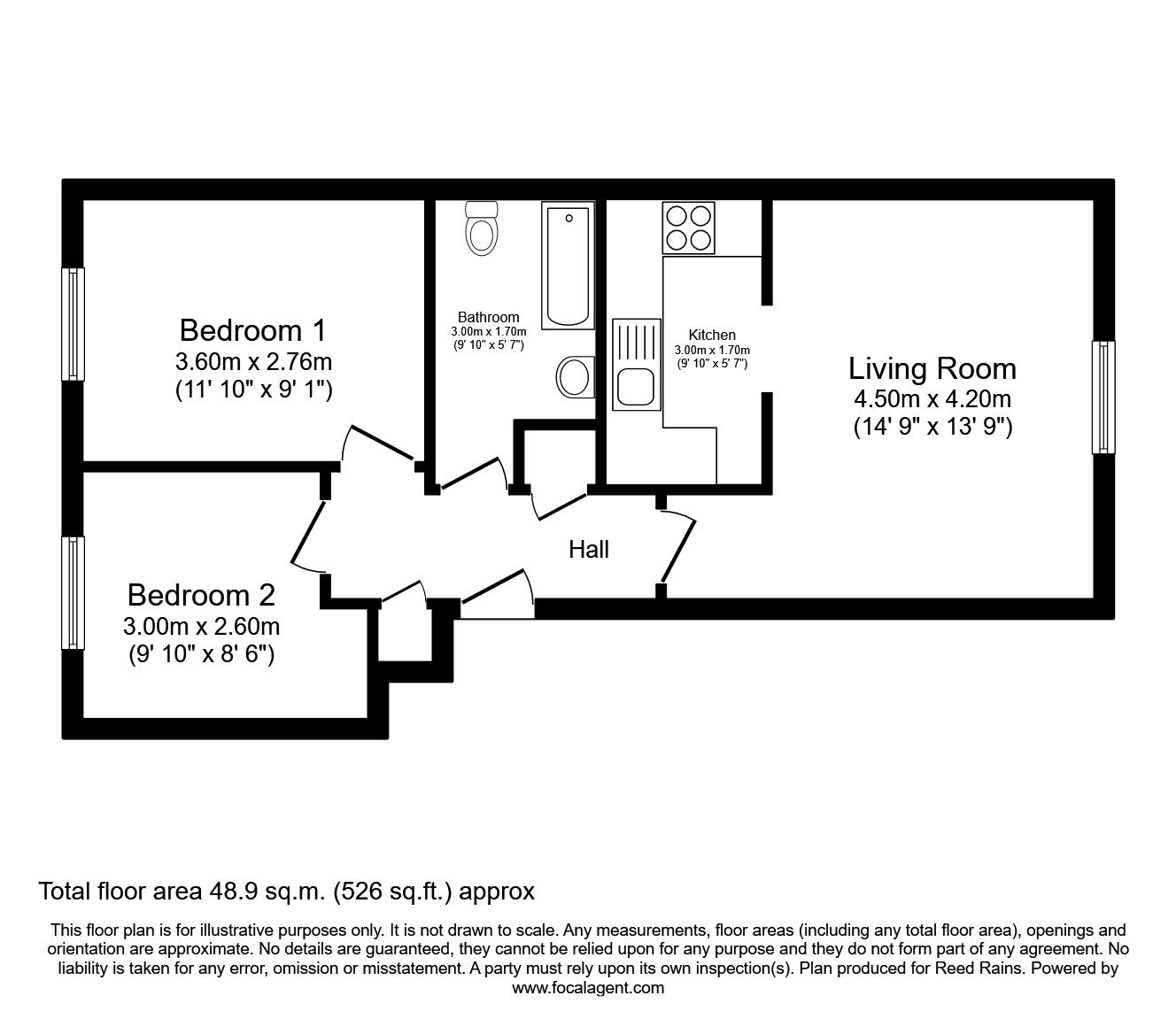 Floorplan of 2 bedroom Flat to rent, Milton Street, York, YO10