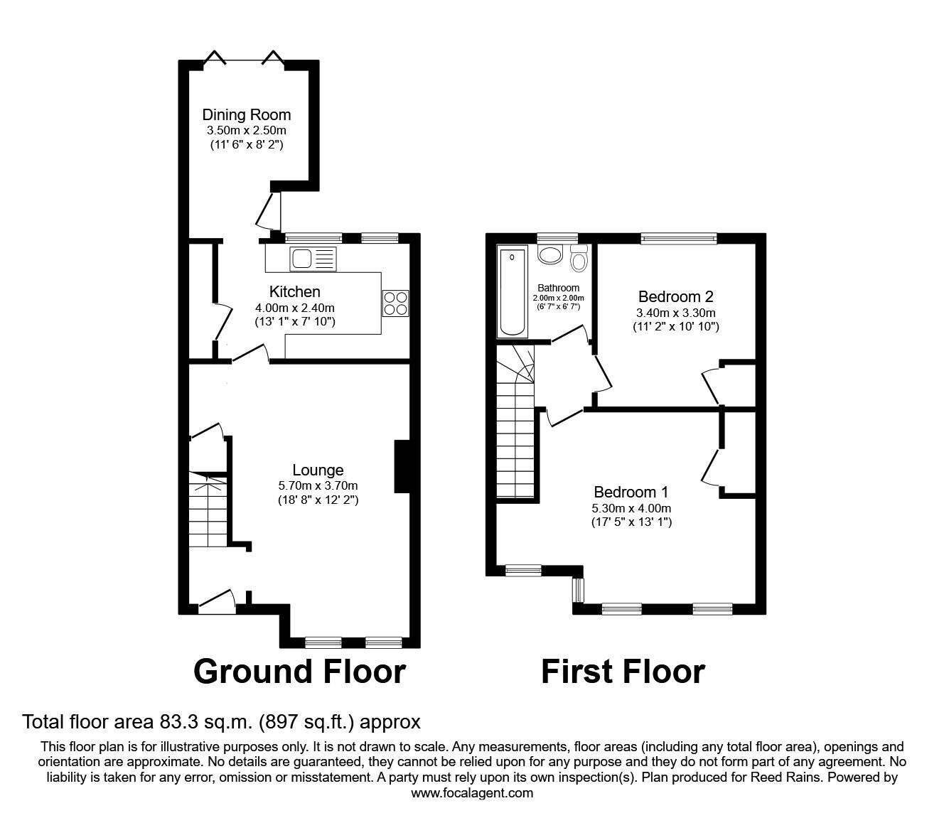 Floorplan of 2 bedroom Mid Terrace House to rent, Lang Avenue, York, YO10
