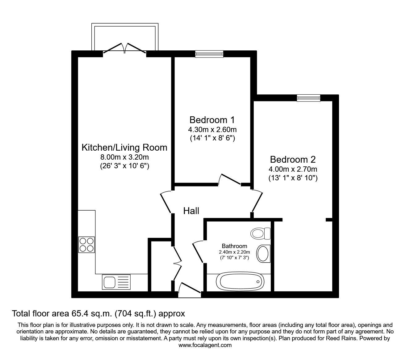 Floorplan of 2 bedroom  Flat to rent, Pound Lane, York, North Yorkshire, YO1