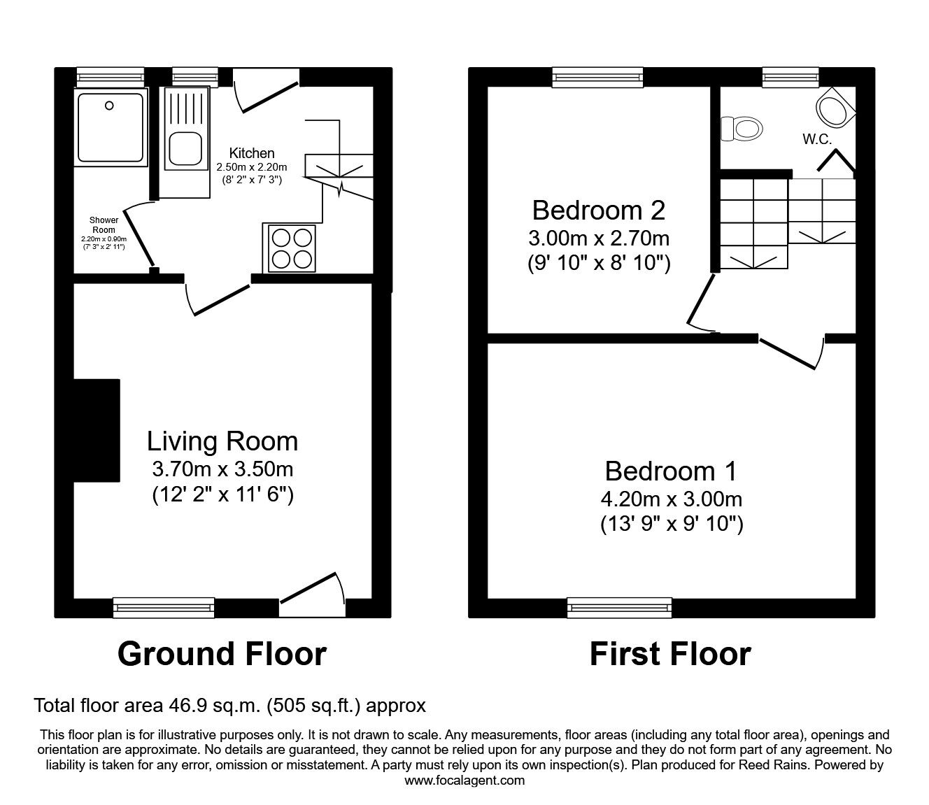 Floorplan of 2 bedroom Mid Terrace House to rent, Main Street, Appleton Roebuck, North Yorkshire, YO23