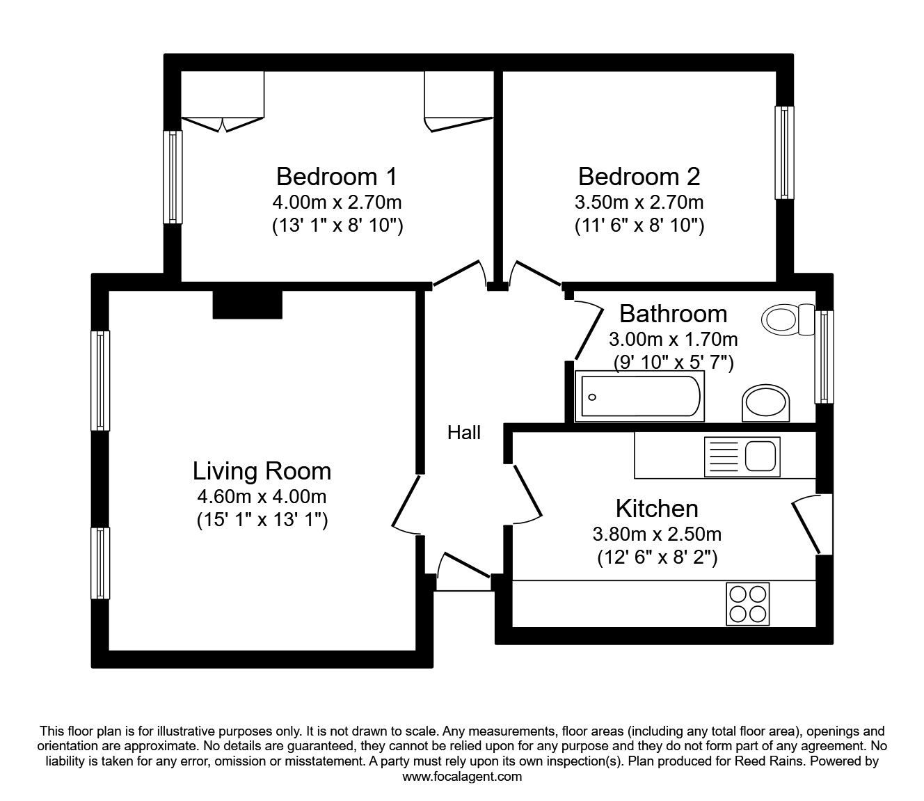 Floorplan of 2 bedroom  Flat to rent, Kensal Rise, York, North Yorkshire, YO10