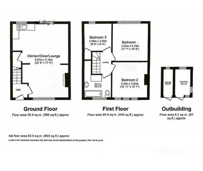 Floorplan of 3 bedroom Mid Terrace House to rent, Rowntree Avenue, York, North Yorkshire, YO30