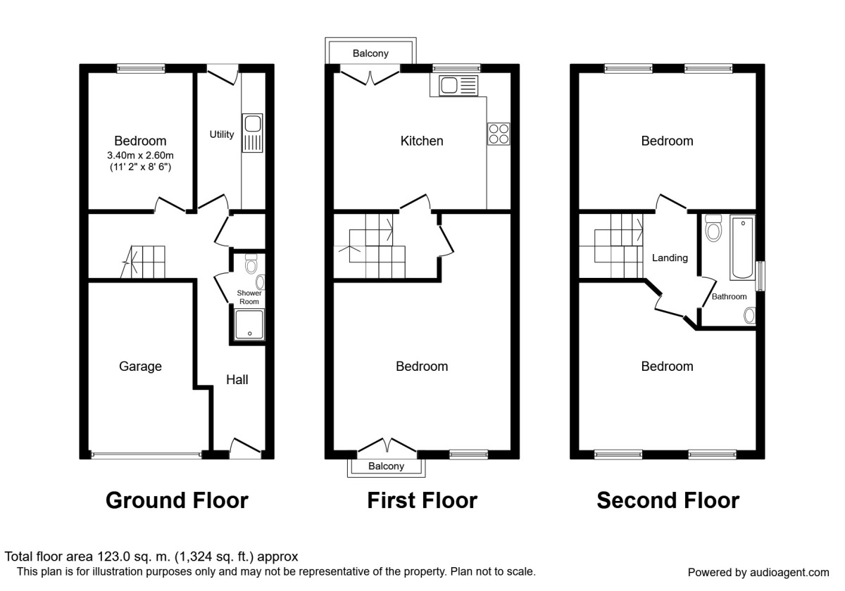 Floorplan of 4 bedroom End Terrace House to rent, Hornby Court, York, North Yorkshire, YO31