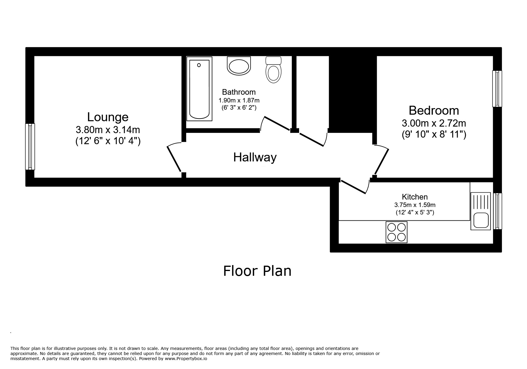 Floorplan of 1 bedroom  Flat to rent, Beckside Gardens, Melrosegate, North Yorkshire, YO10