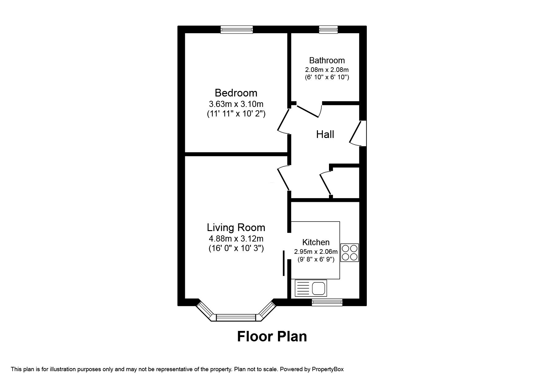Floorplan of 1 bedroom  Flat for sale, Bishophill Senior, York, North Yorkshire, YO1
