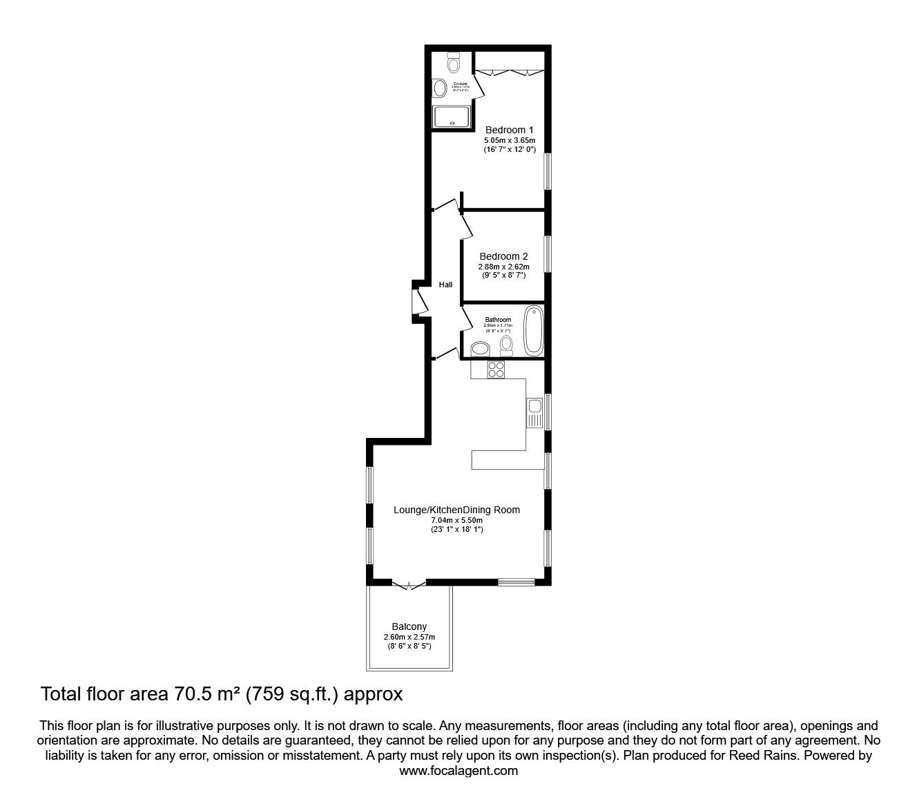 Floorplan of 2 bedroom  Flat for sale, Main Street, Stamford Bridge, East Riding of Yorkshi, YO41