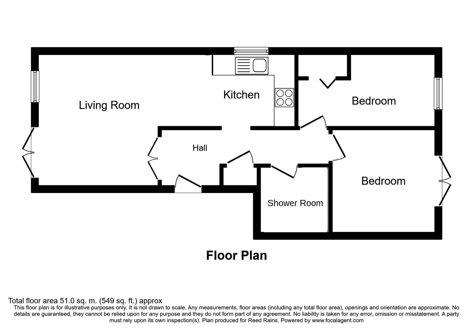 Floorplan of 2 bedroom  Flat to rent, Main Street, Fulford, North Yorkshire, YO10
