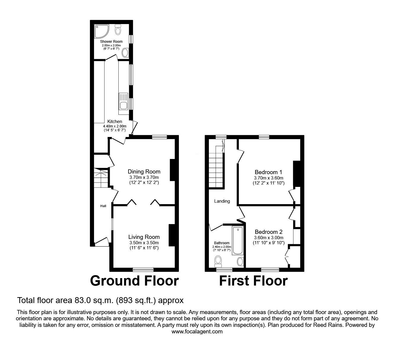 Floorplan of 2 bedroom Mid Terrace House for sale, Farrar Street, York, North Yorkshire, YO10