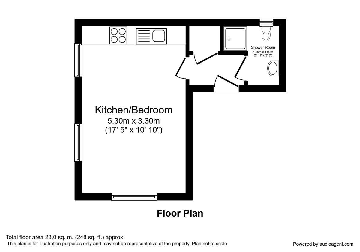 Floorplan of 1 bedroom  Flat to rent, Foss Islands Road, York, North Yorkshire, YO31