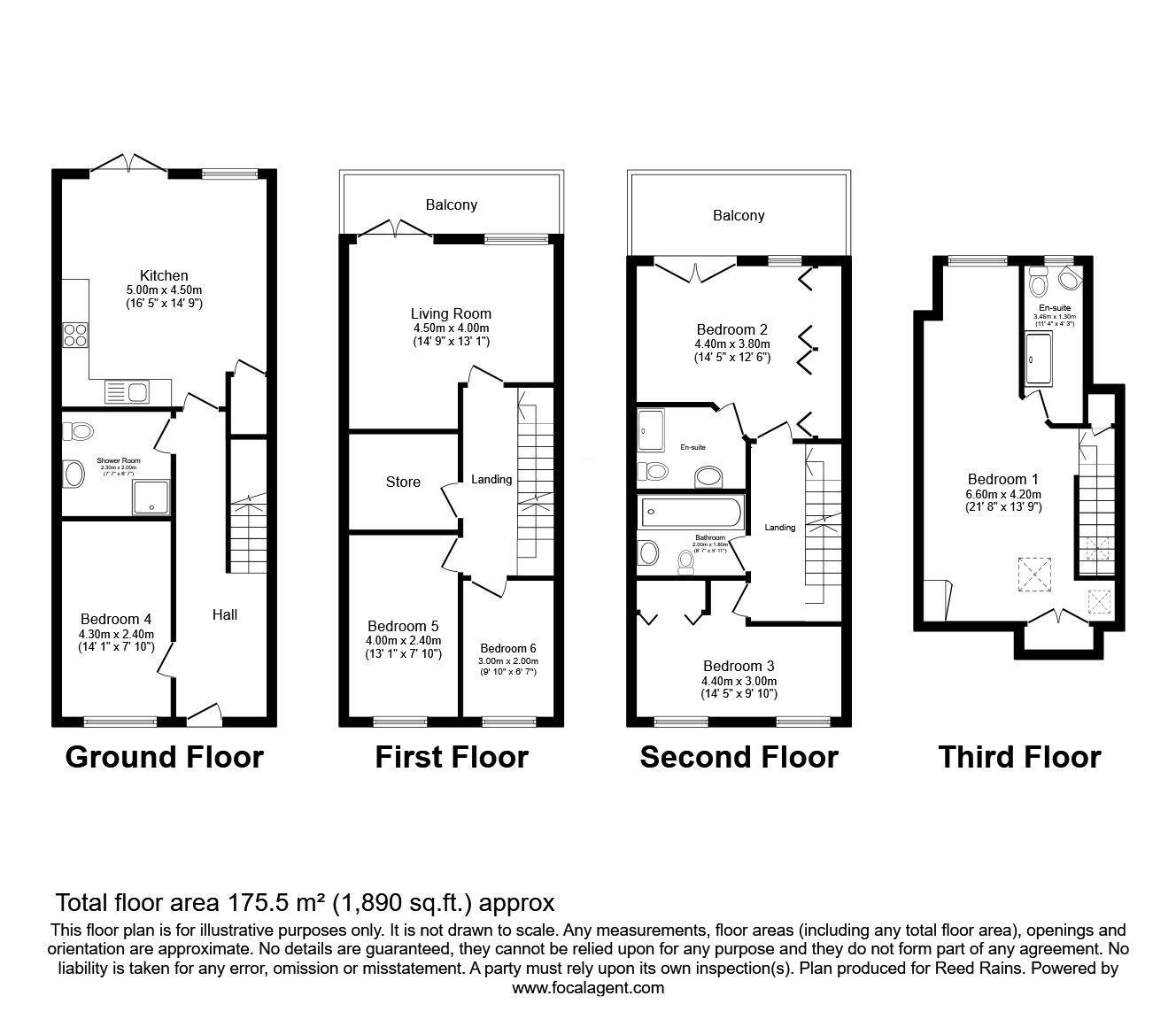 Floorplan of 6 bedroom End Terrace House for sale, Waterside Gardens, York, North Yorkshire, YO31