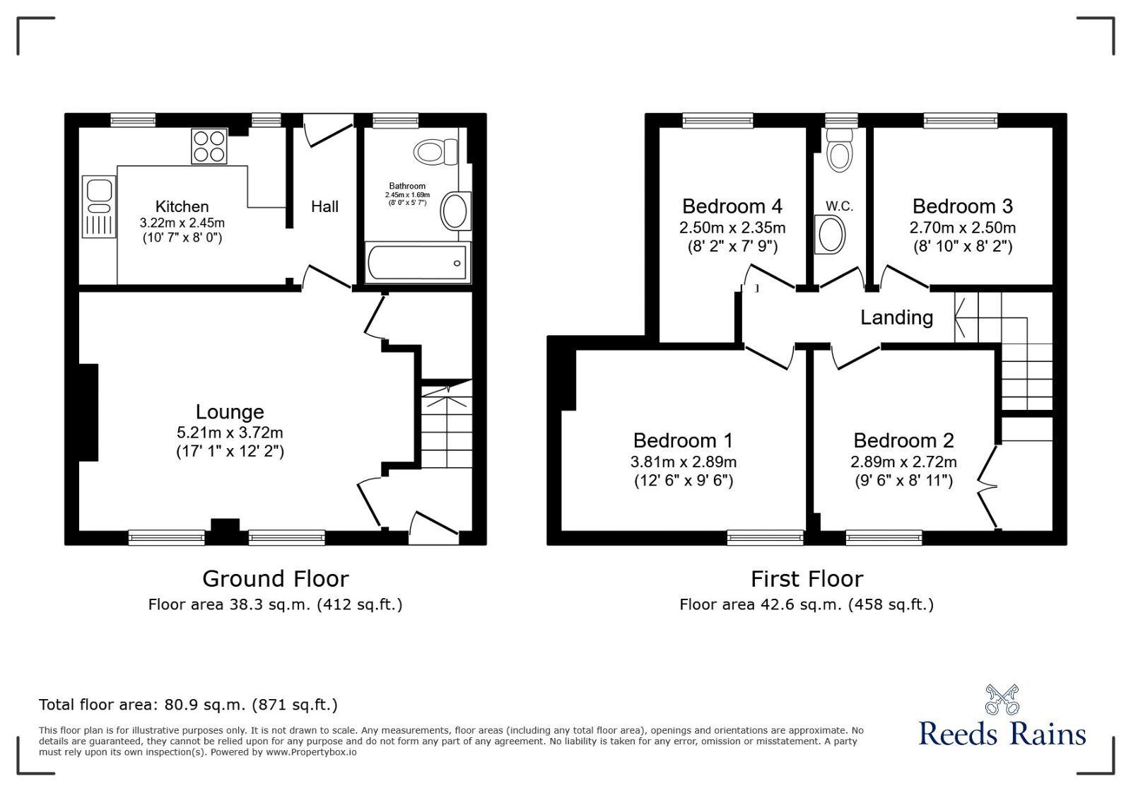 Floorplan of 4 bedroom Mid Terrace House to rent, Constantine Avenue, York, North Yorkshire, YO10