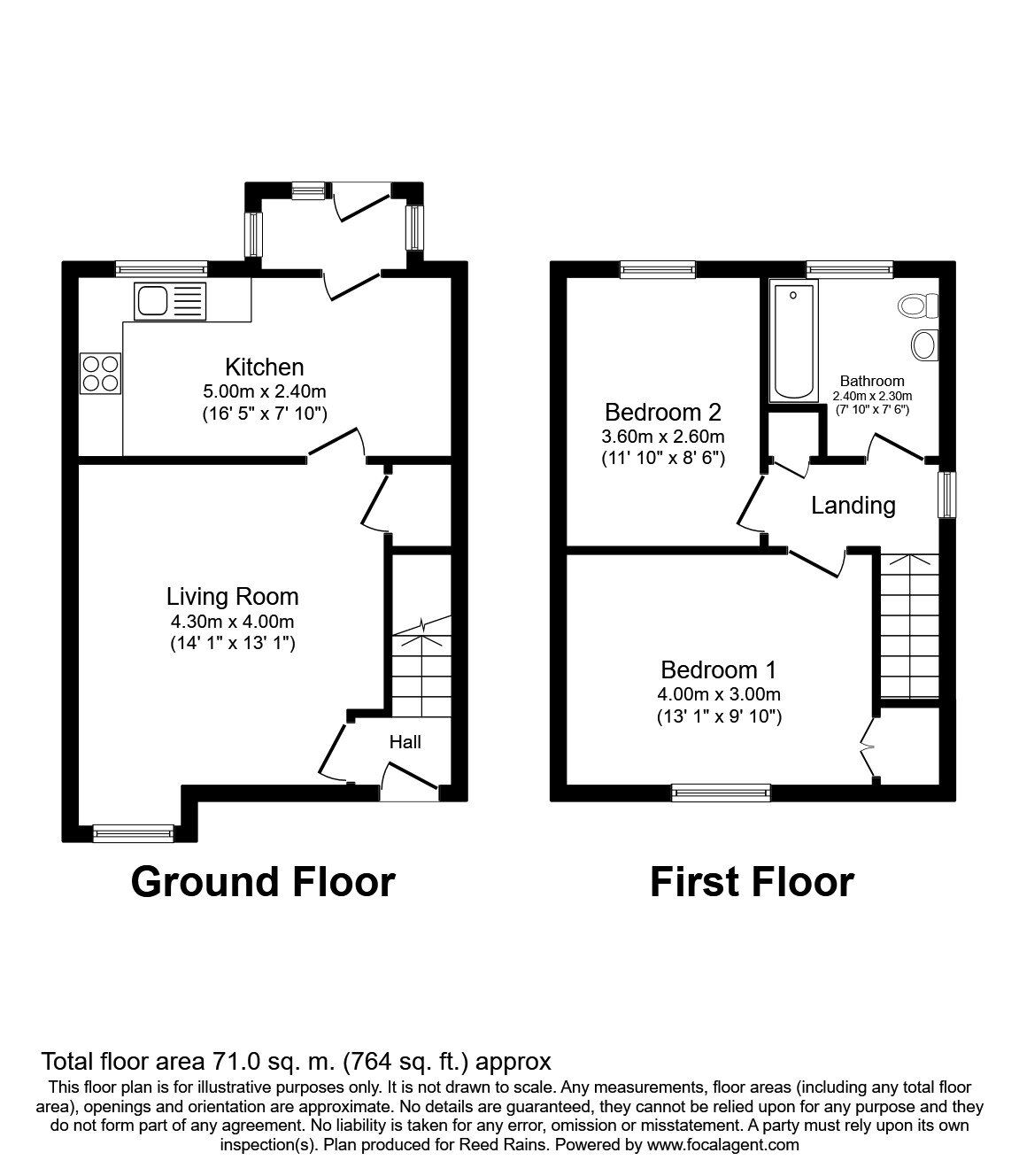 Floorplan of 2 bedroom Semi Detached House to rent, Fifth Avenue, York, North Yorkshire, YO31