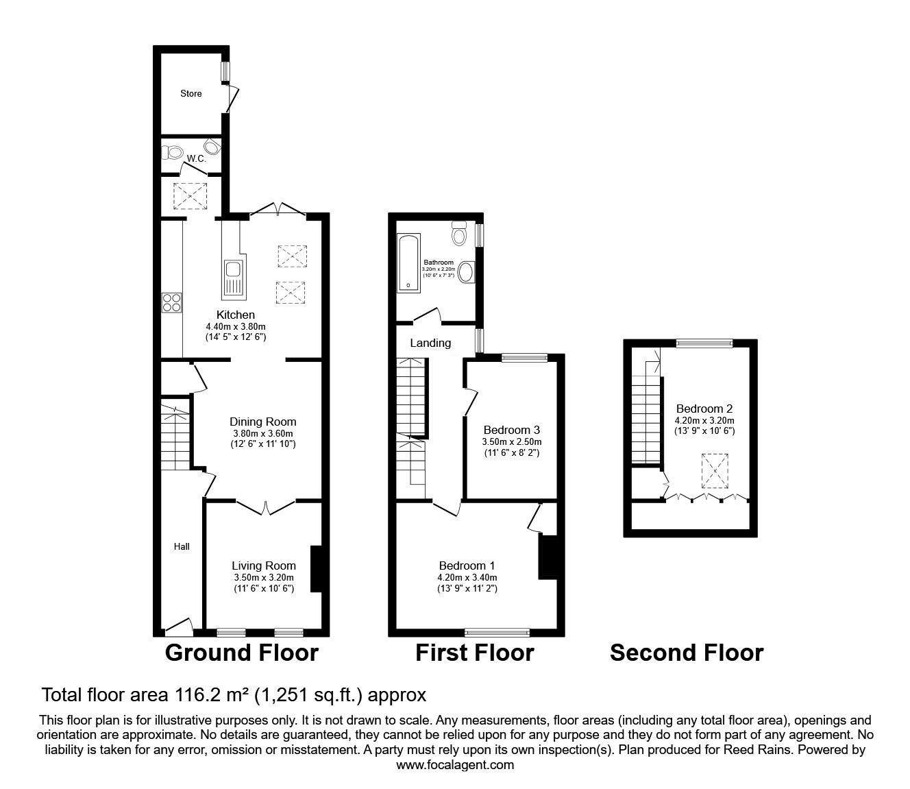 Floorplan of 3 bedroom Mid Terrace House for sale, Hartoft Street, York, North Yorkshire, YO10