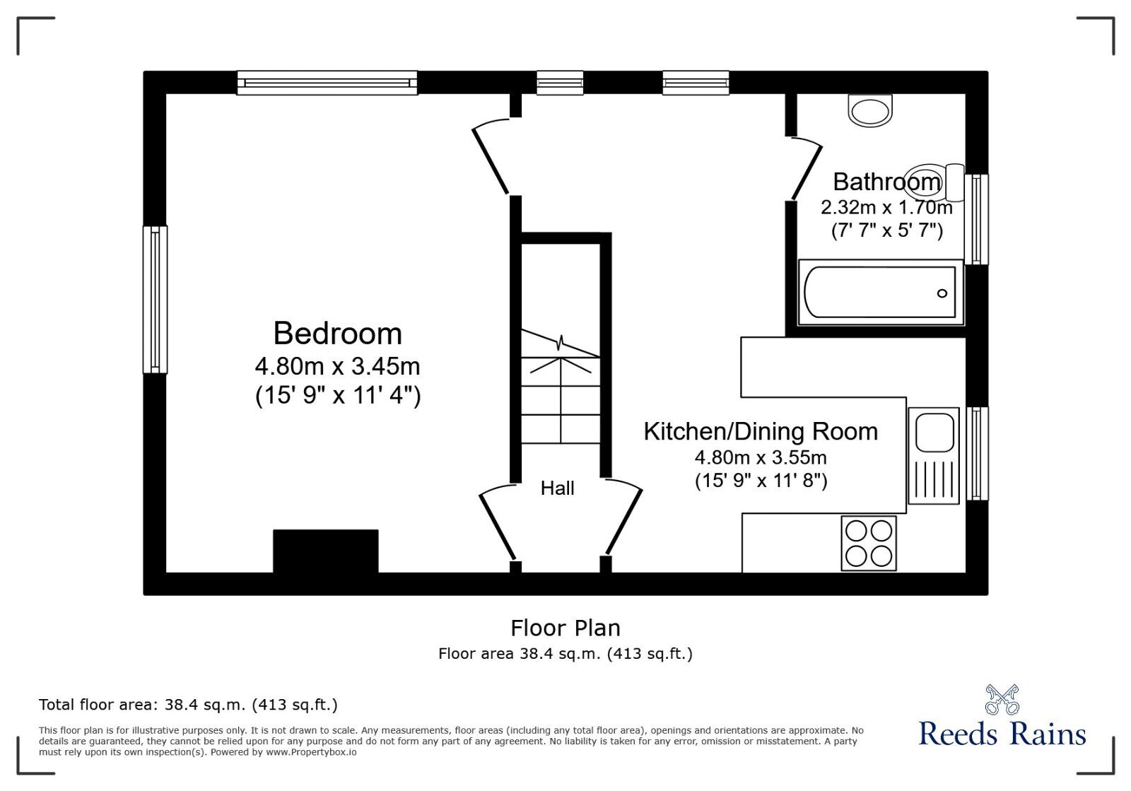 Floorplan of 1 bedroom  Flat for sale, Balfour Street, York, North Yorkshire, YO26