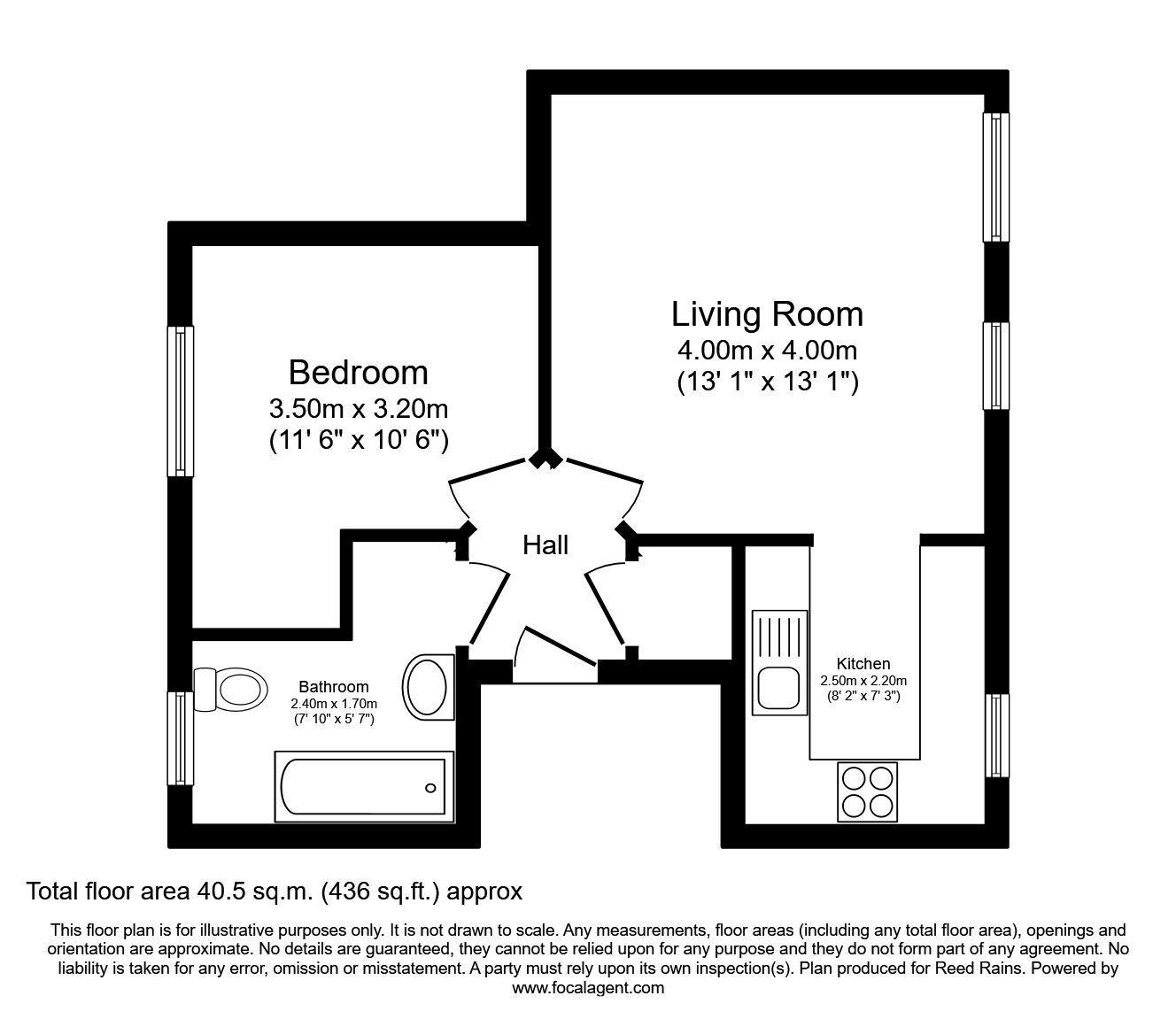 Floorplan of 1 bedroom  Flat for sale, College Mews, York, North Yorkshire, YO31