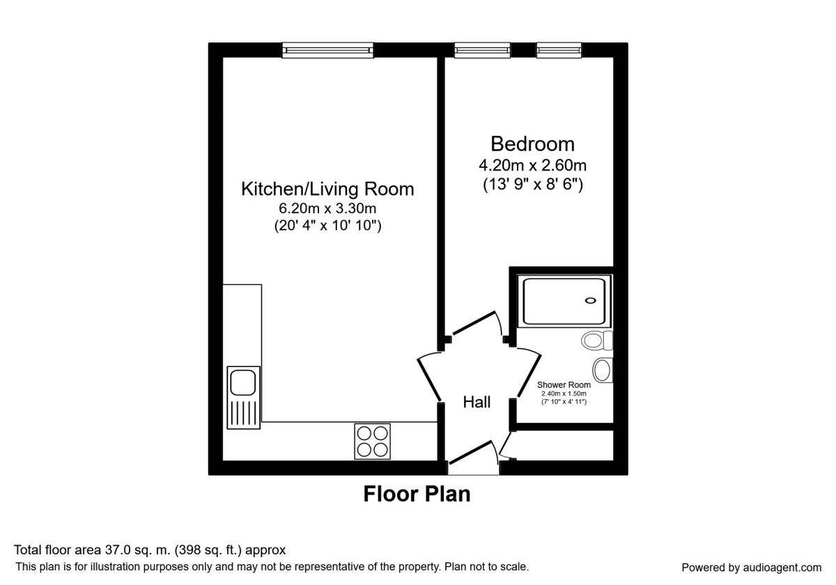 Floorplan of 1 bedroom  Flat to rent, George Cayley Drive, York, North Yorkshire, YO30
