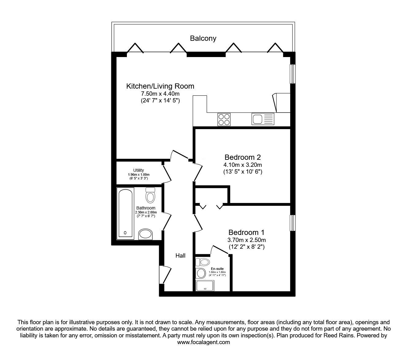 Floorplan of 2 bedroom  Flat for sale, Joseph Terry Grove, York, North Yorkshire, YO23