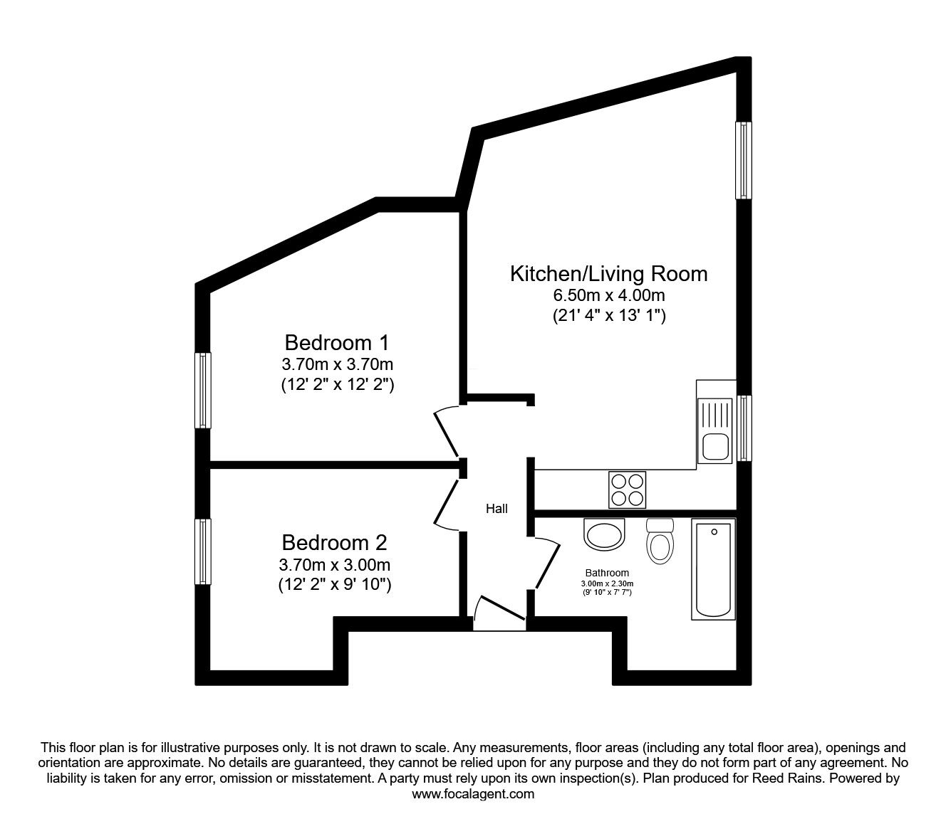 Floorplan of 2 bedroom  Flat for sale, Flat 2, 66 Cemetery Road, North Yorkshire, YO10