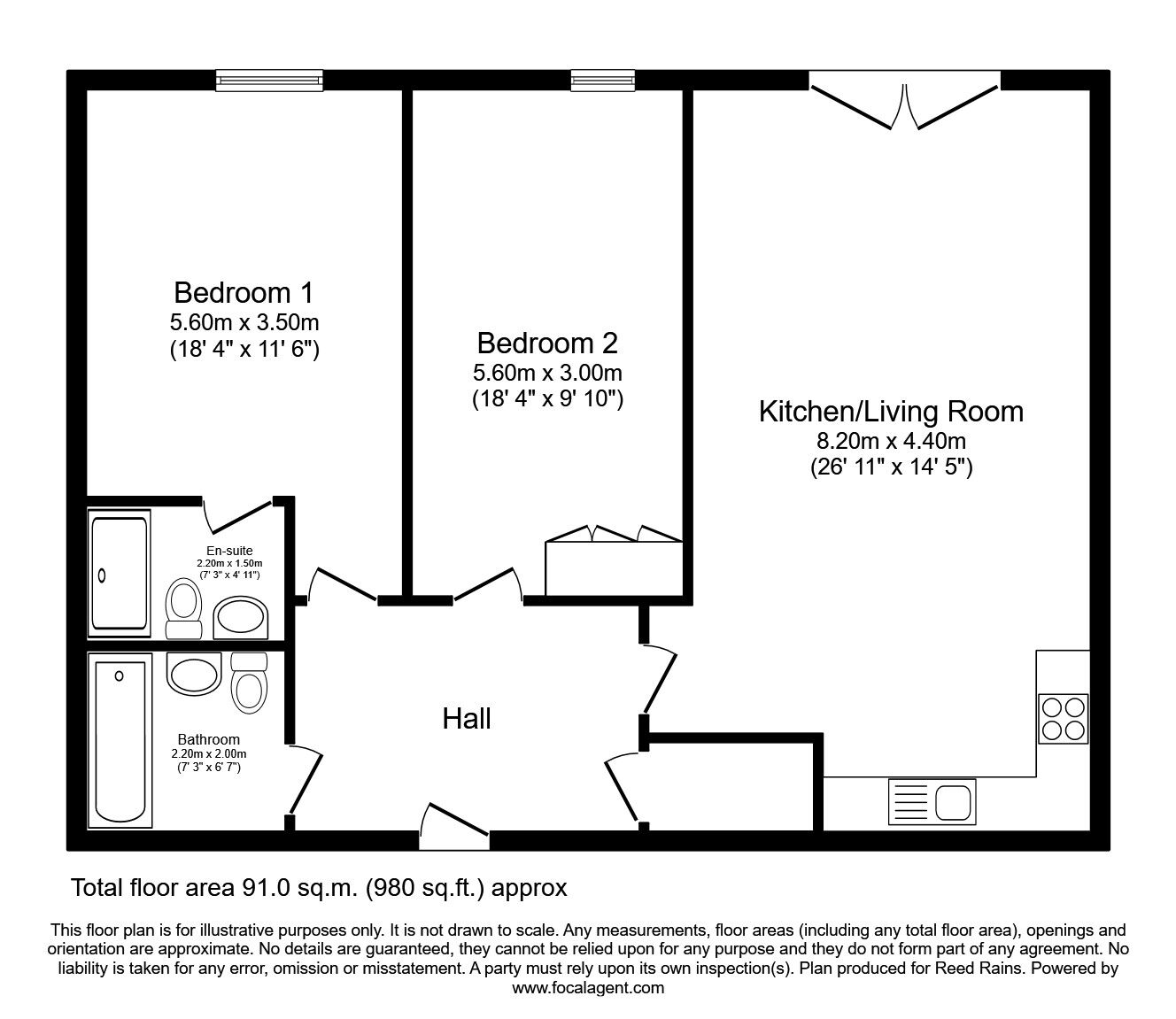 Floorplan of 2 bedroom  Flat for sale, Skeldergate, York, North Yorkshire, YO1