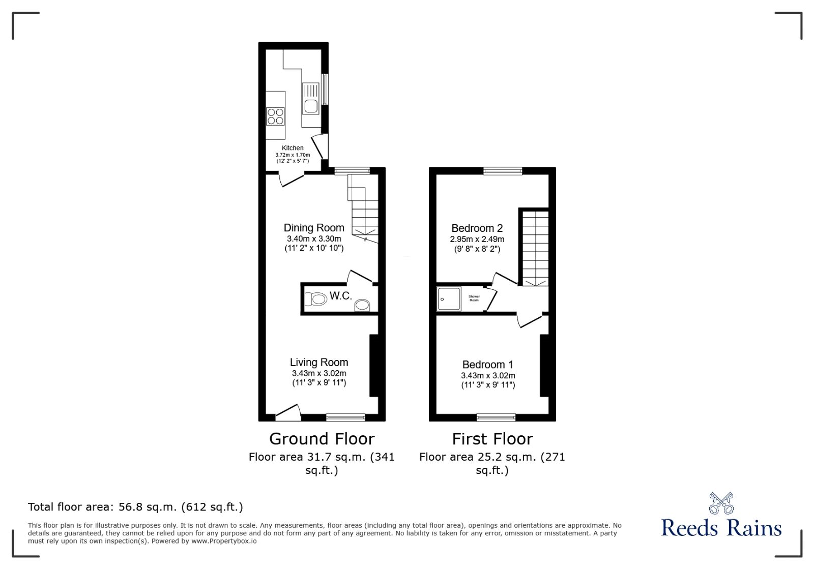 Floorplan of 2 bedroom Mid Terrace House to rent, Finsbury Street, York, North Yorkshire, YO23
