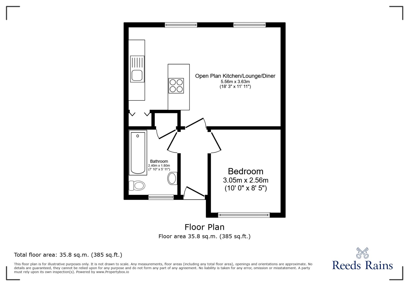 Floorplan of 1 bedroom  Flat to rent, Huby Court, York, North Yorkshire, YO1