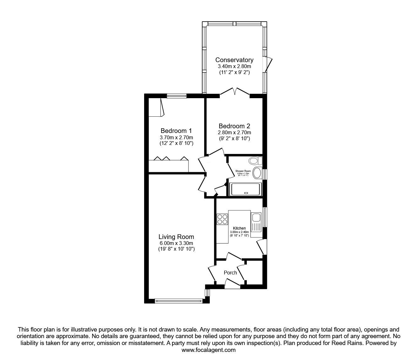 Floorplan of 2 bedroom Semi Detached Bungalow for sale, Garburn Grove, York, North Yorkshire, YO30
