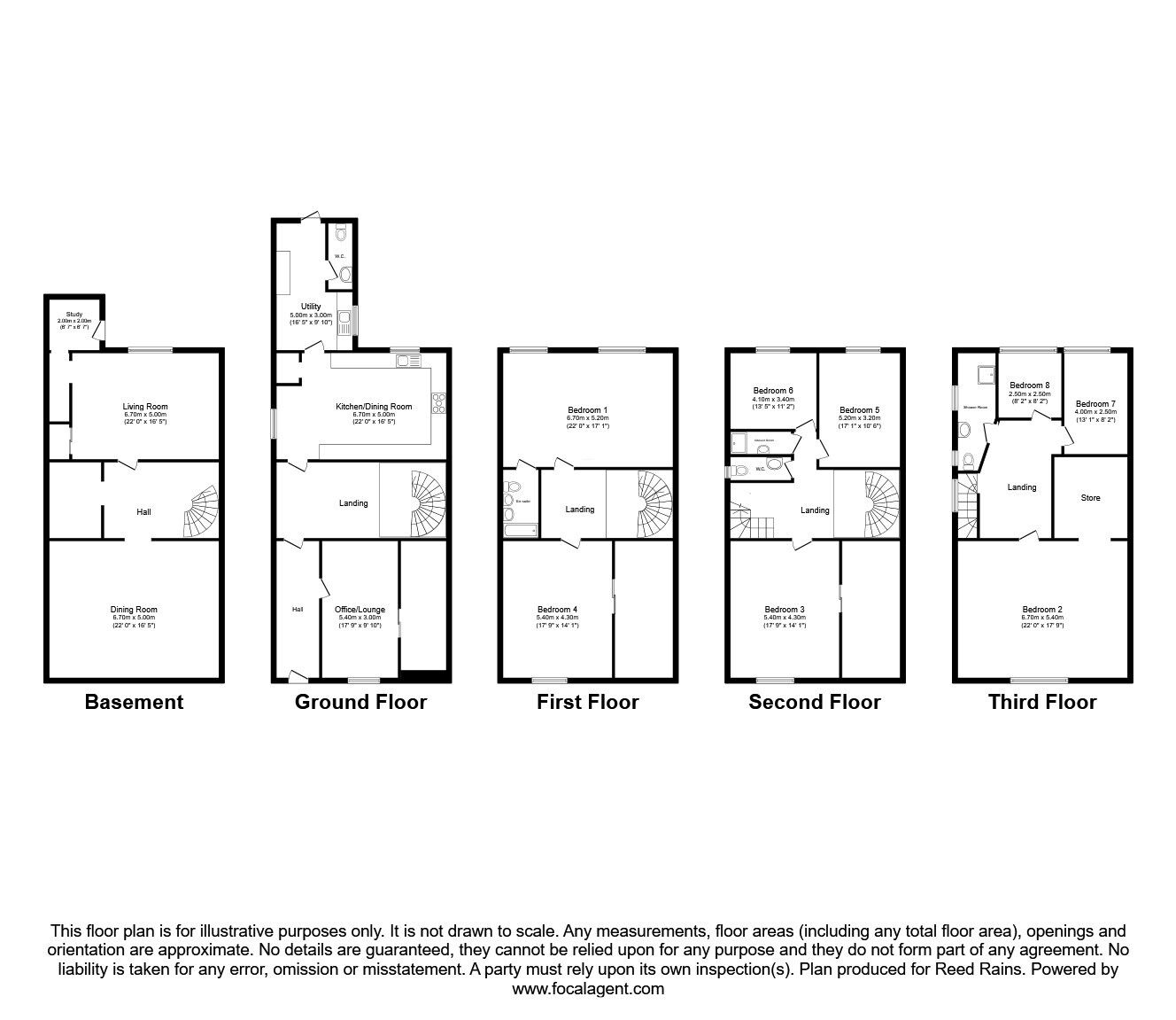 Floorplan of 7 bedroom Mid Terrace House for sale, Micklegate, York, North Yorkshire, YO1