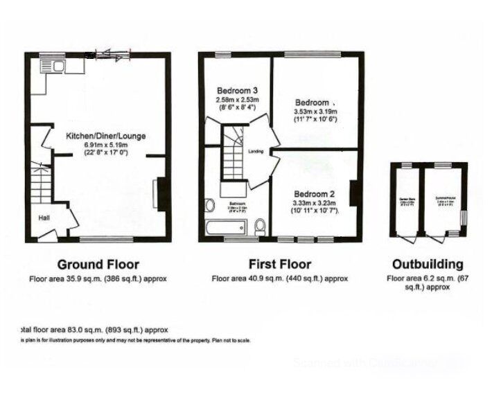 Floorplan of 2 bedroom Mid Terrace House to rent, Rowntree Avenue, York, North Yorkshire, YO30