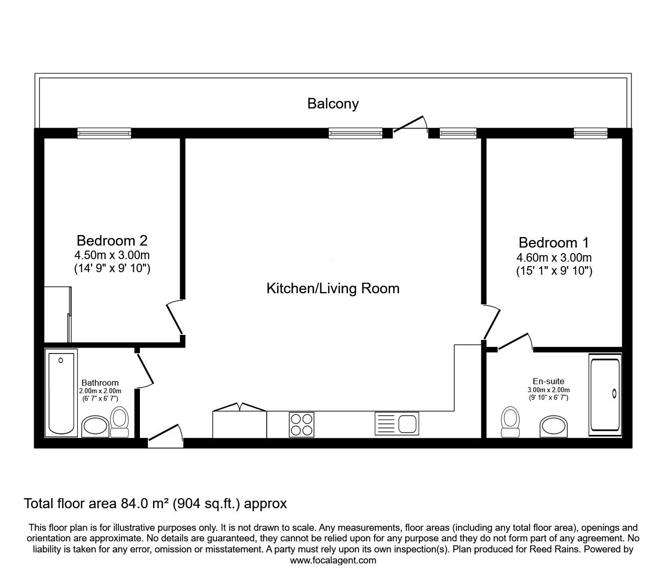 Floorplan of 2 bedroom  Flat for sale, Haxby Road, York, North Yorkshire, YO31