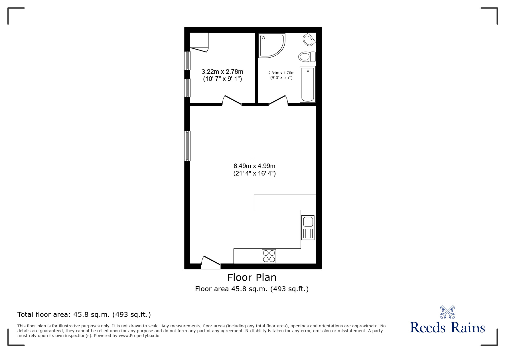 Floorplan of 1 bedroom  Flat to rent, King Street, York, North Yorkshire, YO1