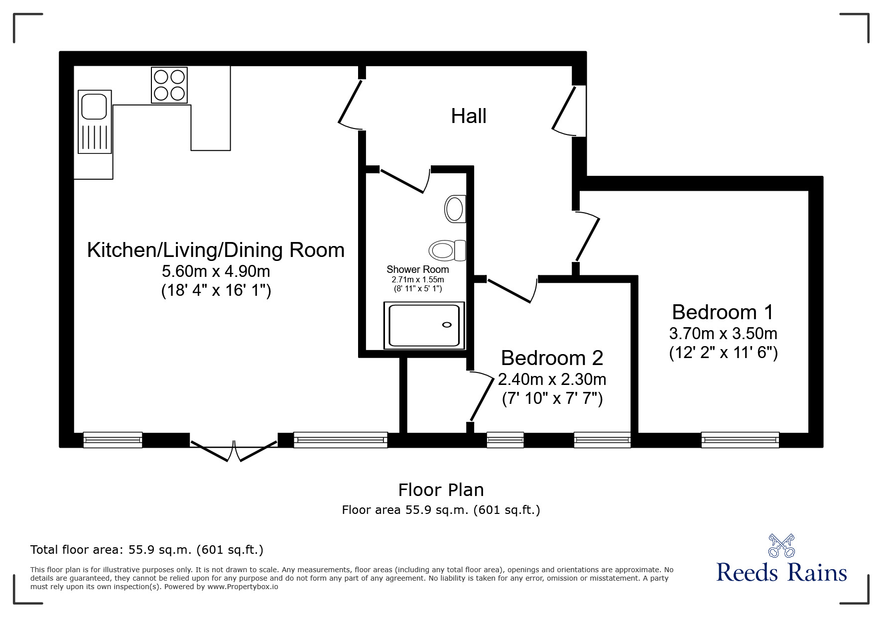 Floorplan of 2 bedroom  Flat for sale, Holgate Road, York, North Yorkshire, YO24