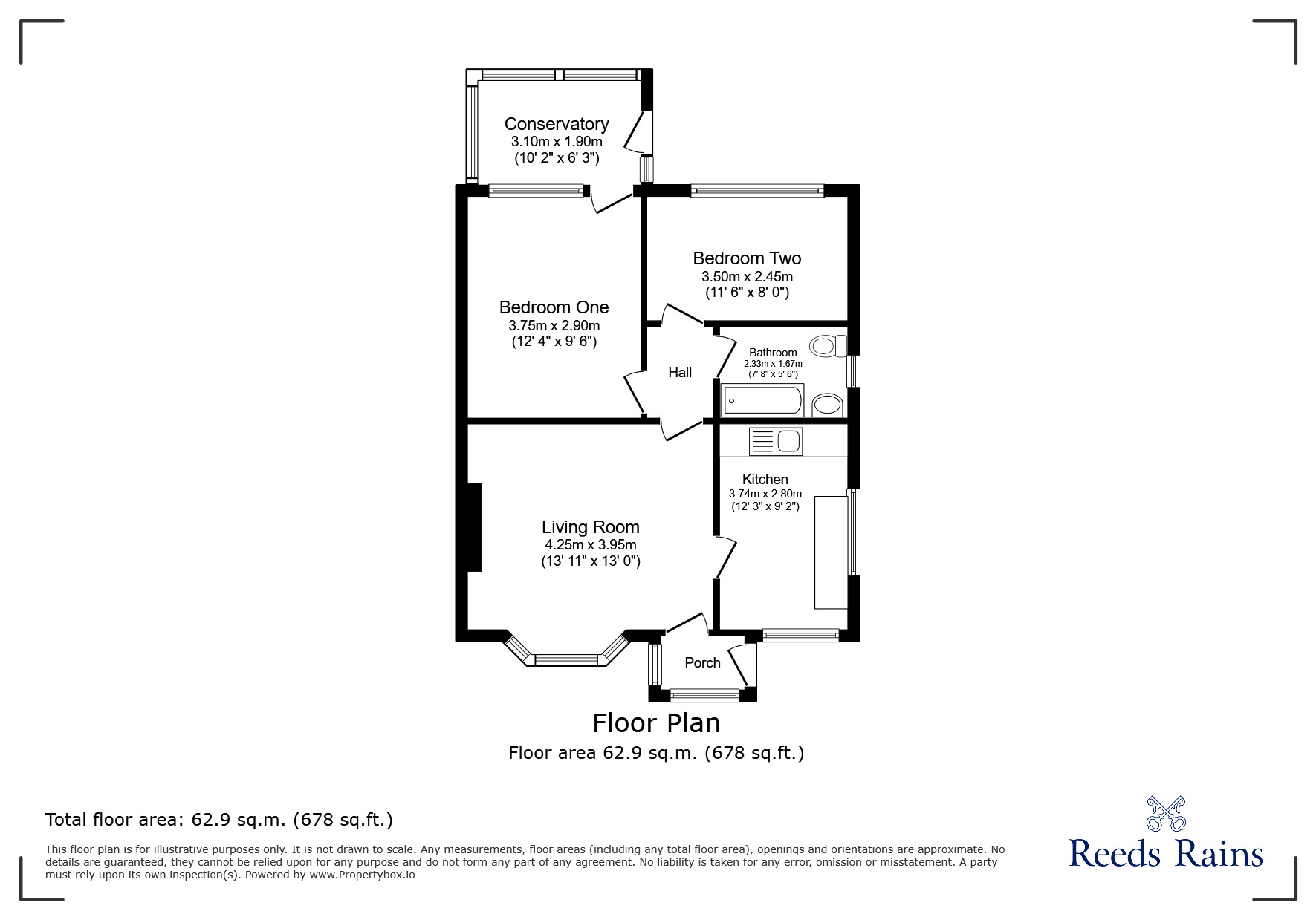 Floorplan of 2 bedroom Semi Detached Bungalow to rent, Beech Avenue, Bishopthorpe, North Yorkshire, YO23