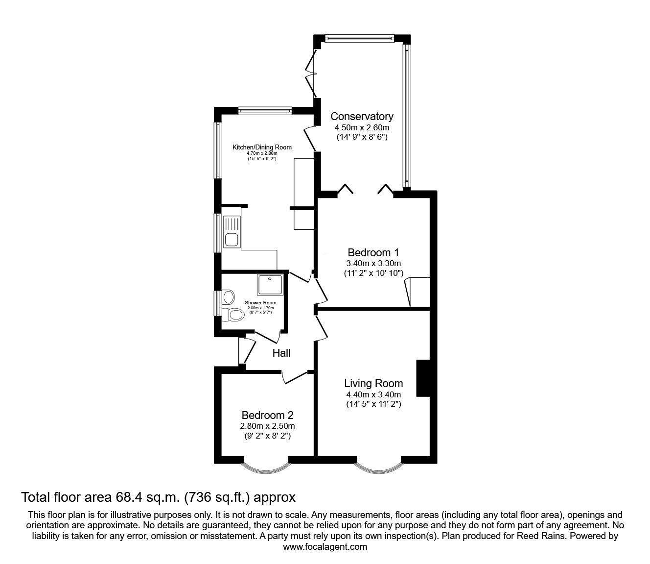 Floorplan of 2 bedroom Semi Detached House for sale, Thornfield Drive, York, North Yorkshire, YO31