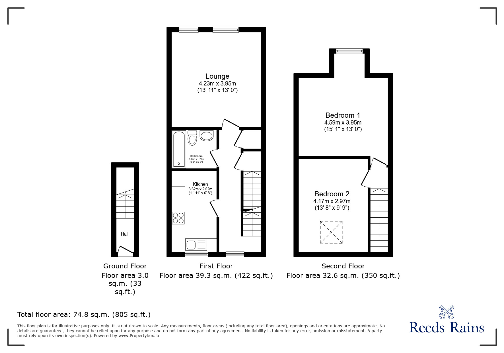 Floorplan of 2 bedroom  Flat for sale, Escrick Street, York, North Yorkshire, YO10