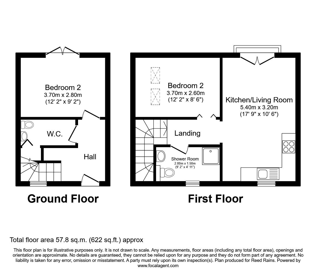 Floorplan of 2 bedroom Semi Detached House to rent, Howard Street, York, North Yorkshire, YO10