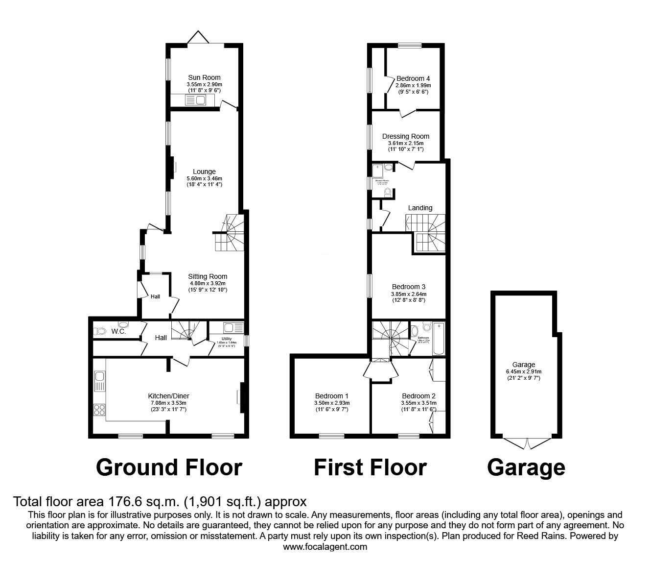 Floorplan of 4 bedroom Detached House for sale, Front Street, Naburn, North Yorkshire, YO19
