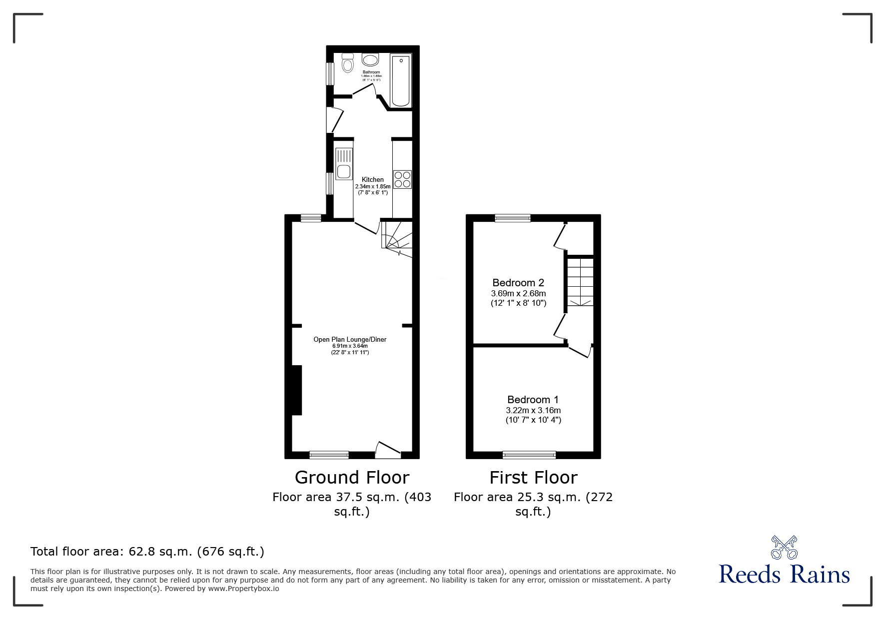 Floorplan of 2 bedroom Mid Terrace House for sale, Stamford Street East, York, North Yorkshire, YO26