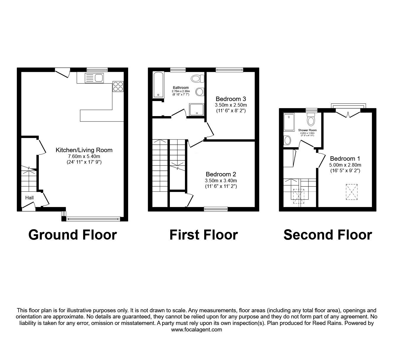Floorplan of 3 bedroom Mid Terrace House for sale, Fifth Avenue, York, North Yorkshire, YO31