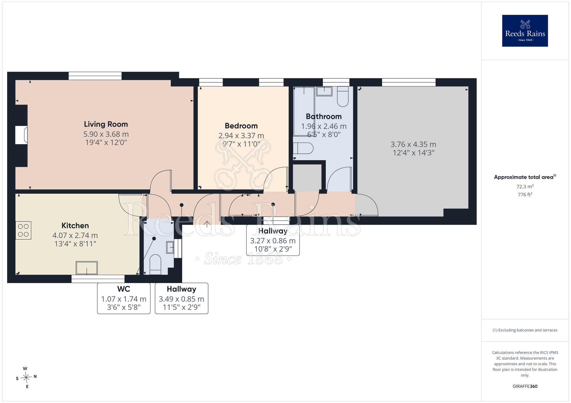 Floorplan of 2 bedroom Semi Detached Bungalow for sale, Swan Close, Deighton, North Yorkshire, YO19