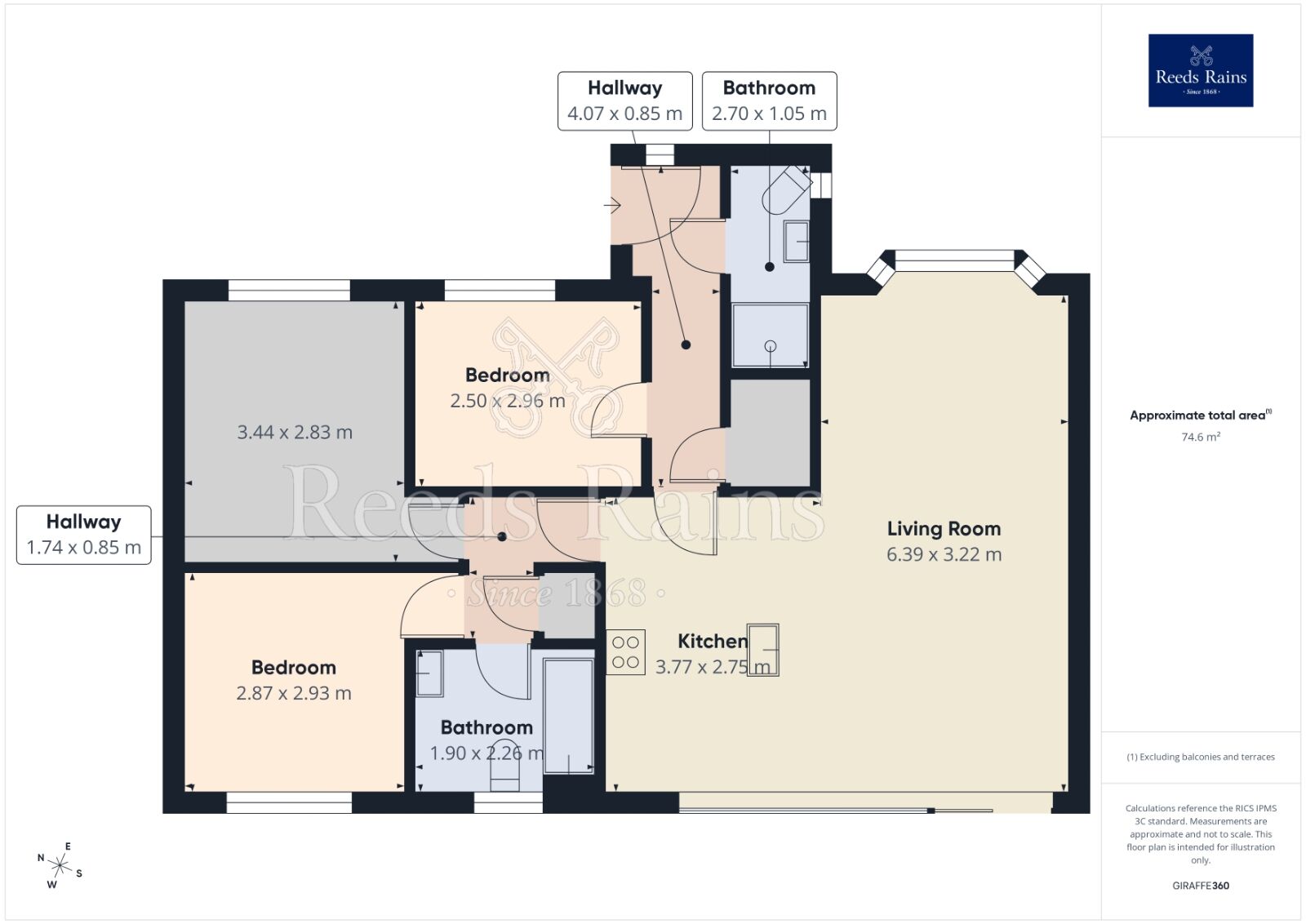 Floorplan of 2 bedroom Detached Bungalow to rent, Broughton Way, York, North Yorkshire, YO10