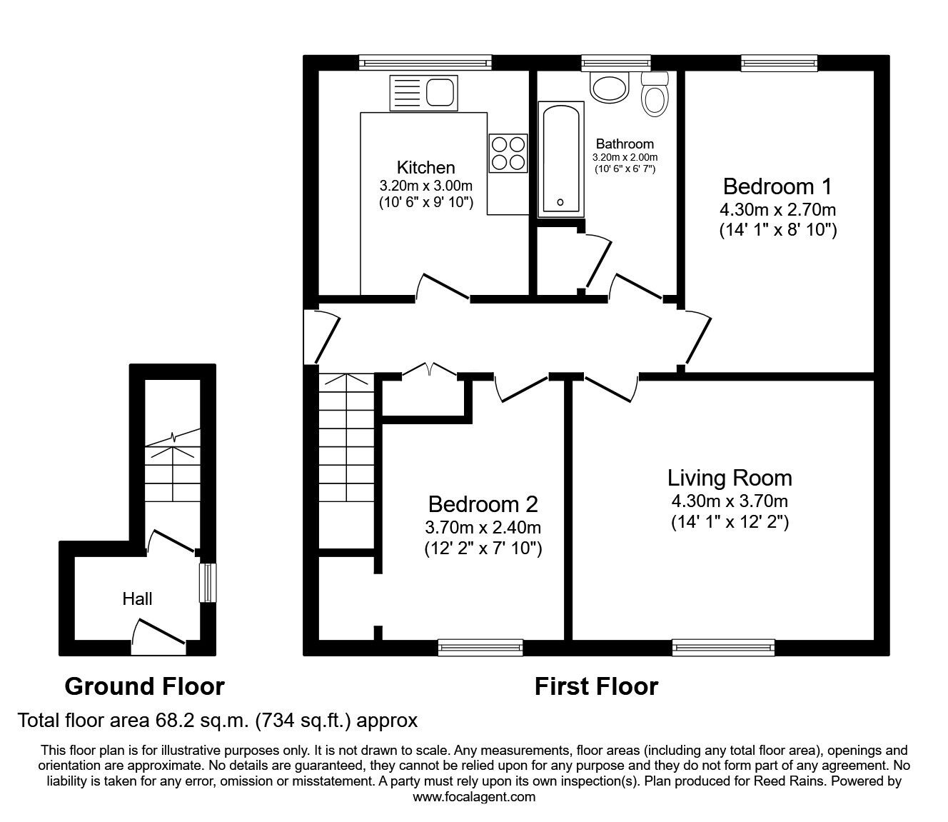 Floorplan of 2 bedroom Flat for sale, Burnholme Avenue, York, North Yorkshire, YO31