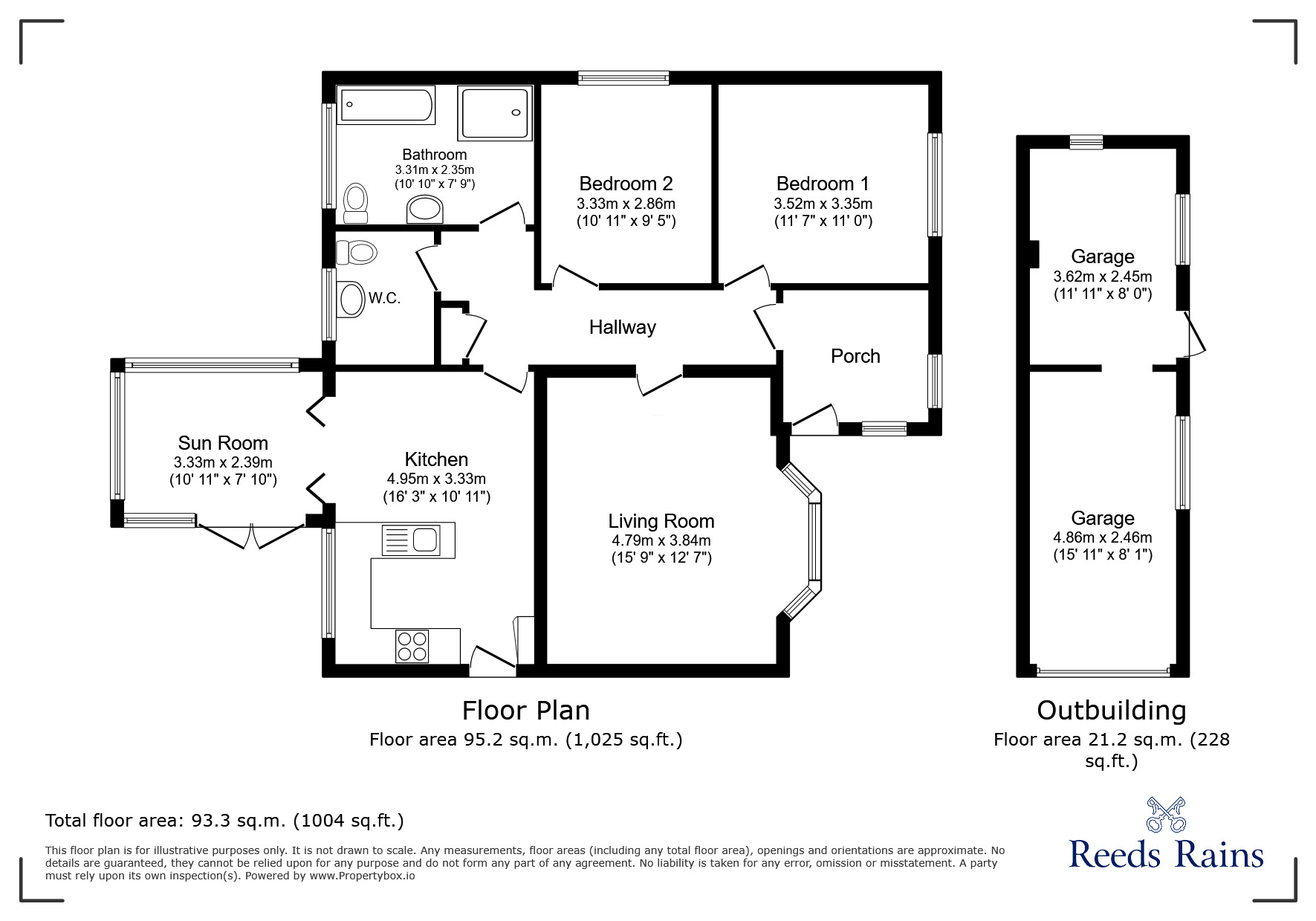 Floorplan of 2 bedroom Detached Bungalow for sale, Murton Way, Murton, North Yorkshire, YO19