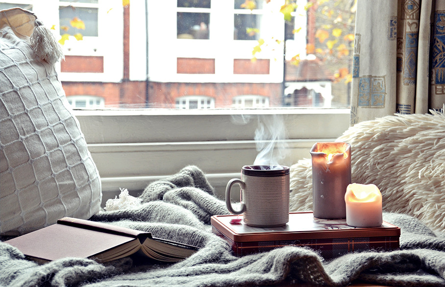 Mug of tea on windowsill