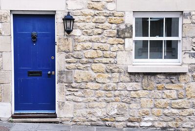 Blue front door