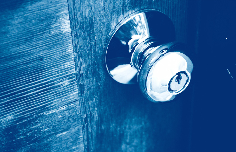 Door handle - blue wash