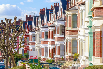 Row of houses being sold