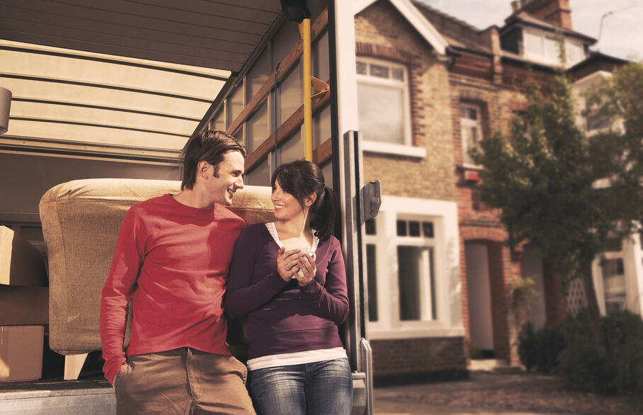 Couple moving
